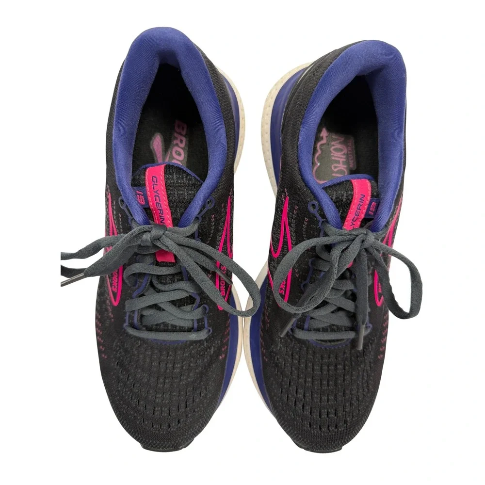 Brooks Athletic Black Pink Glycerin 19 Neutral Running Shoes  7.5